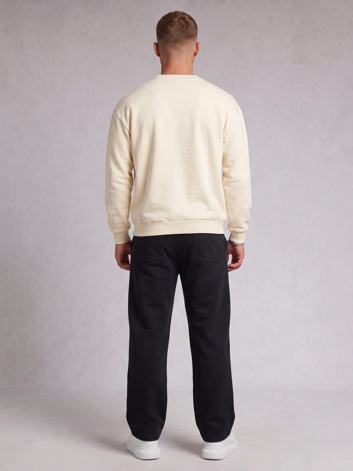 Club Collegiate oversized crewneck sweatshirt in apricot by Apollo Moda, view 5