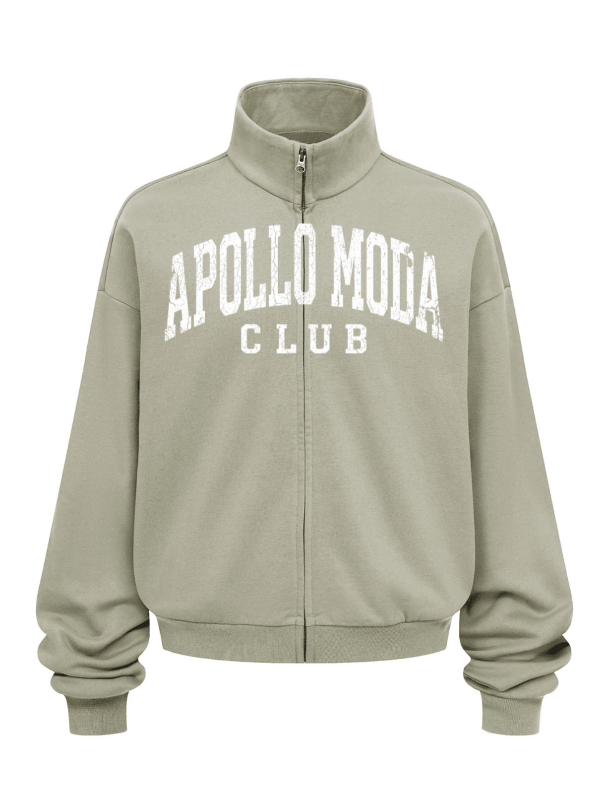 Club Collegiate oversized full-zip sweatshirt in beige by Apollo Moda, view 2