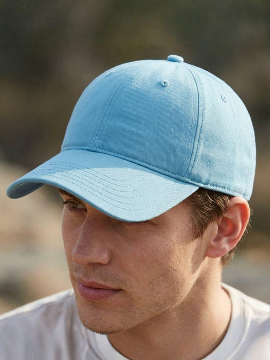 Casquette en sergé de coton bleu ciel