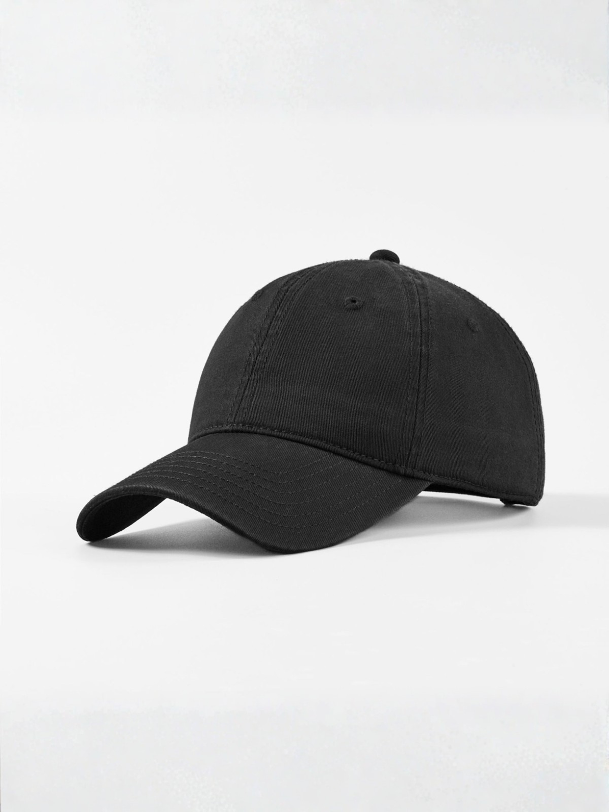 Gorra de sarga de algodón negro medianoche