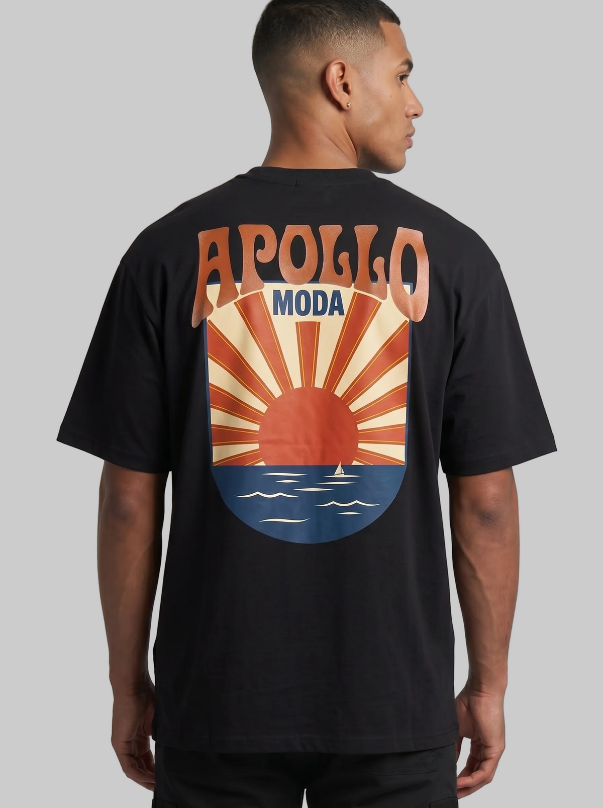 T-shirt grafica oversize Horizon pesante