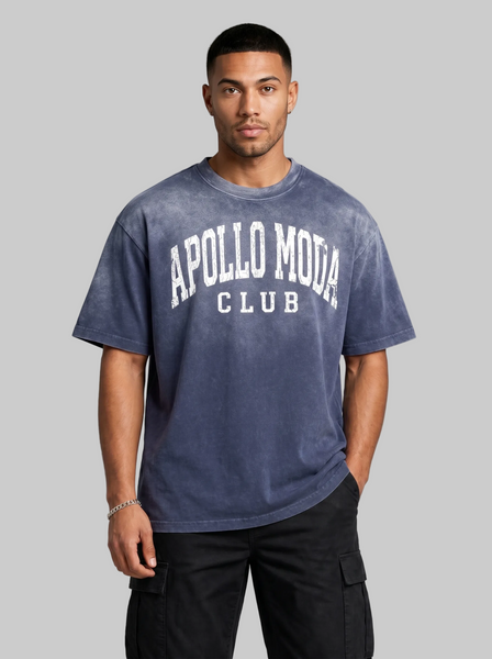 T-shirt oversize Club lavata a gradiente