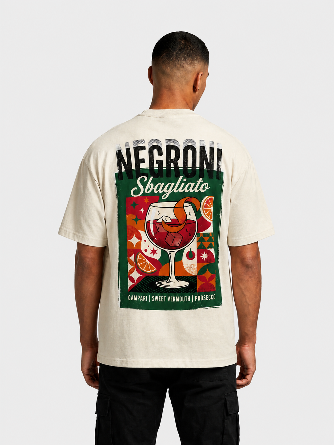 T-shirt grafica oversize Negroni Sbagliato pesante