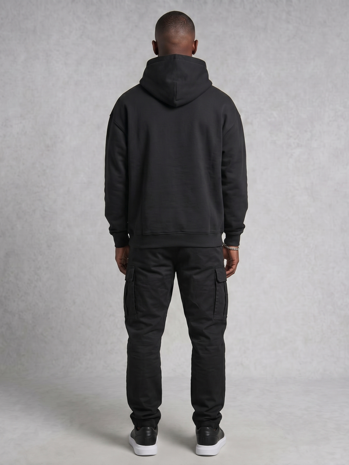 Club Collegiate oversized heavyweight hoodie in black by Apollo Moda, view 5
