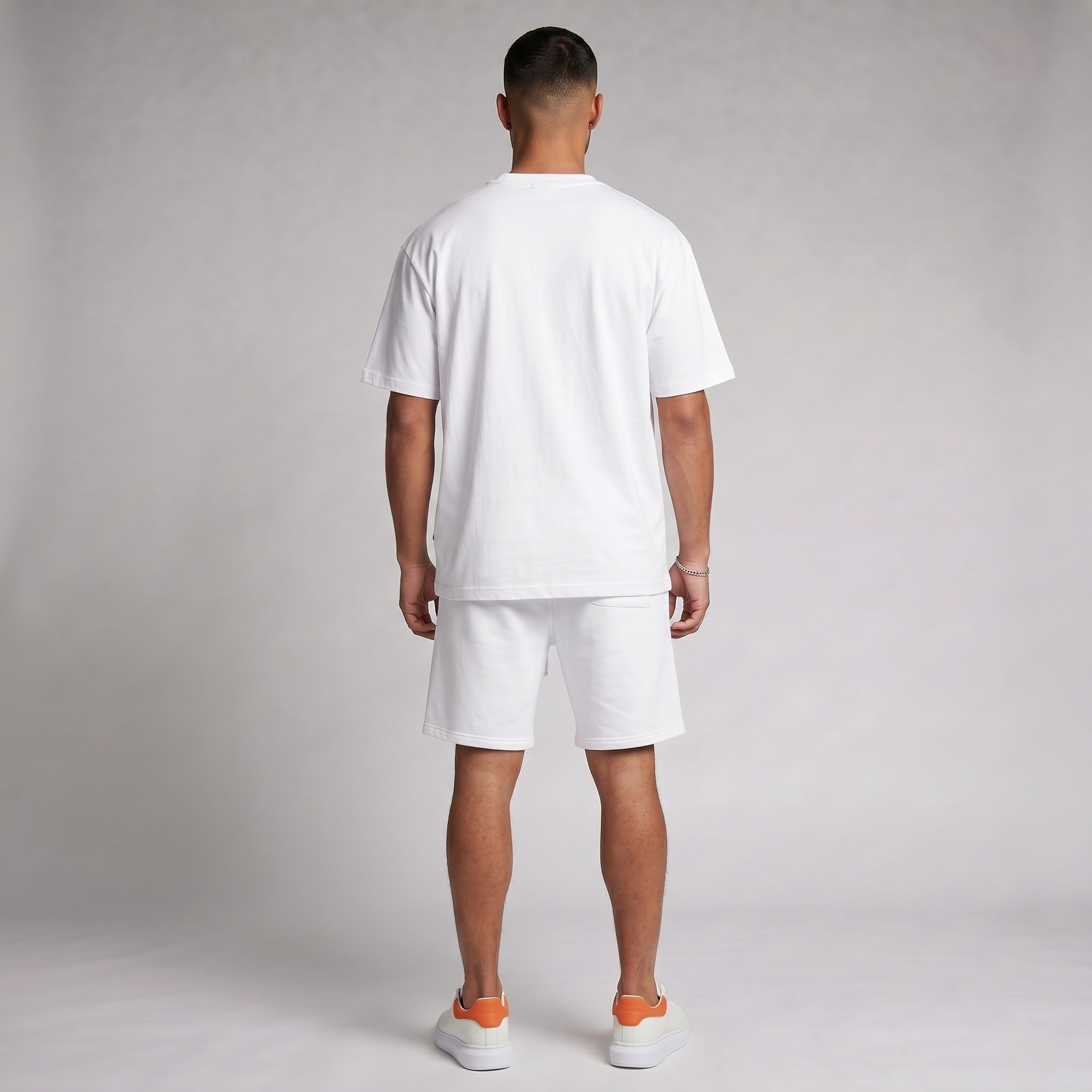 Club oversized collegiate graphic tee in white by Apollo Moda, view 4