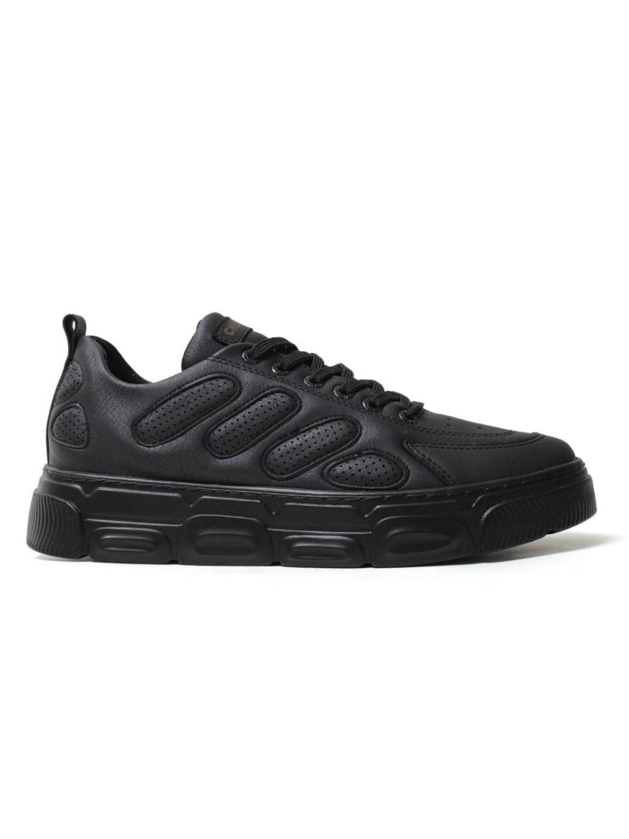 Tulum Midnight Edition low-top casual sneaker in black by Apollo Moda, view 6